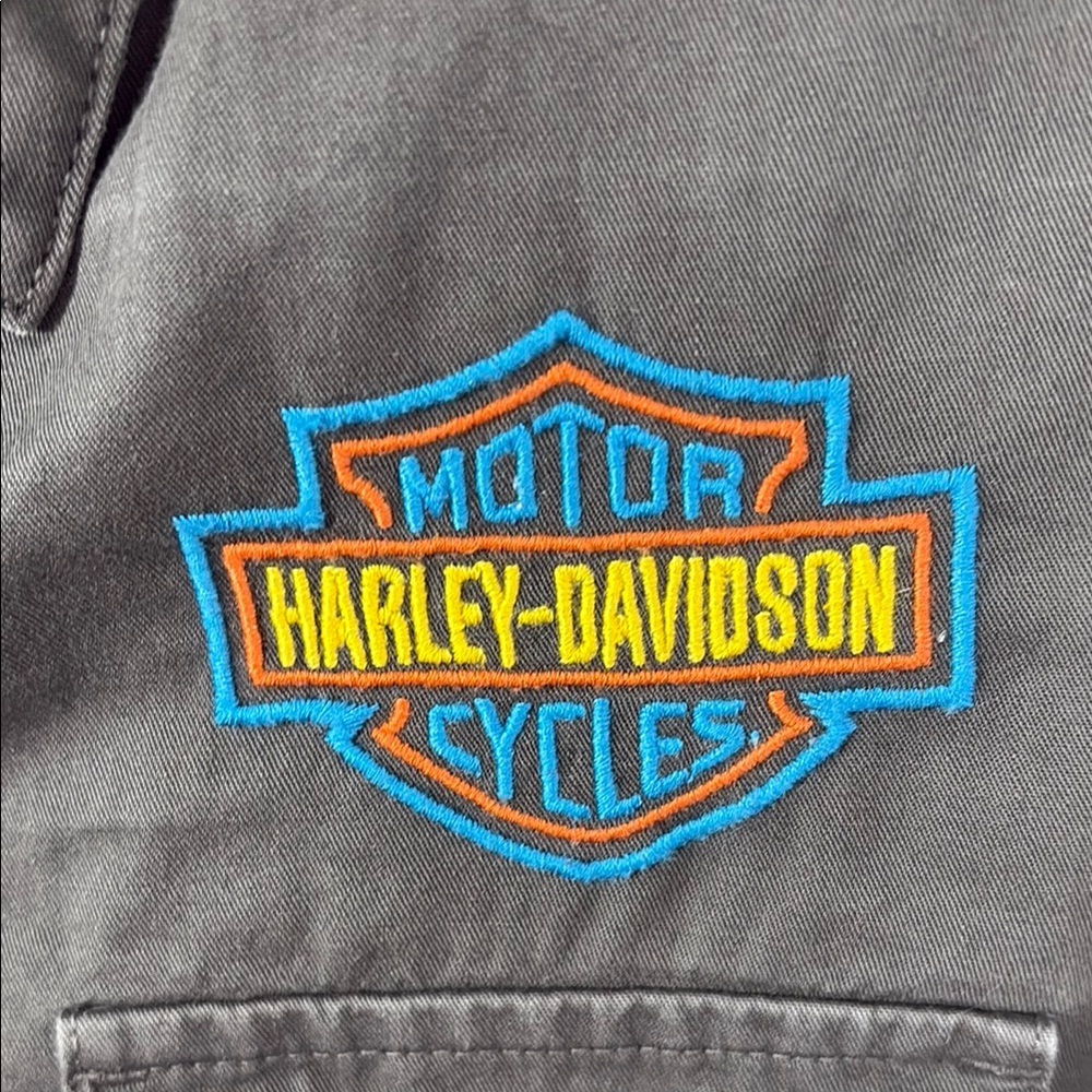 Harley-Davidson Charcoal Button Up Shirt Womens Motorcycle Biker Logo - Picture 4 of 9